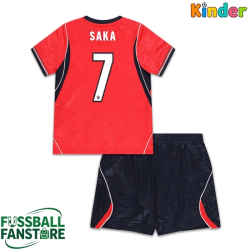 England Bukayo Saka #7 Replik Auswärtstrikot Kinder WM 2026 Kurzarm (+ Kurze Hosen)